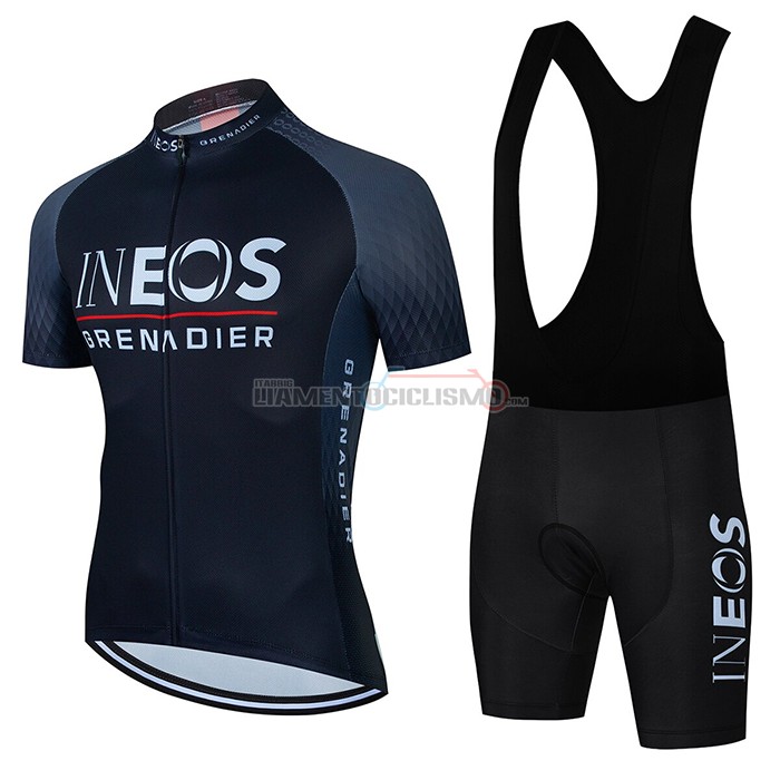 Abbigliamento Ciclismo Ineos Grenadiers Manica Corta 2022 Grigio Nero